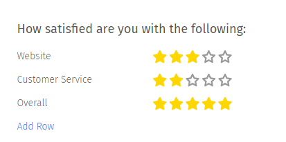 Star Rating Multiple Choice Question